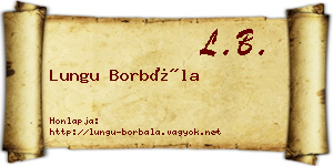 Lungu Borbála névjegykártya