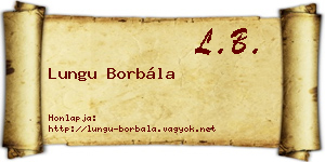 Lungu Borbála névjegykártya